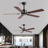 Five Leaf Wooden Vintage Restaurant Ceiling Fan Light - Clowas